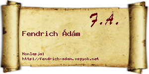 Fendrich Ádám névjegykártya